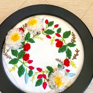Handmade Embroidered Flower Wall decoration